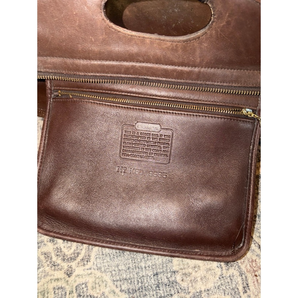 Rare Vintage Coach 9995 Brown Leather Shopper Handbag Tote Purse Crossbody - Picture 4 of 6